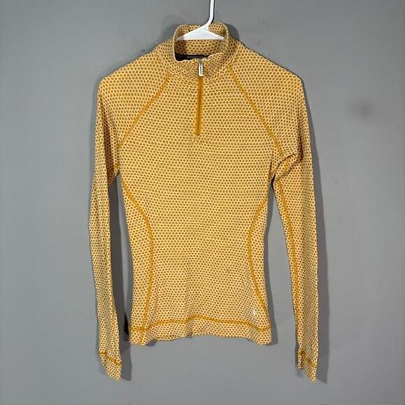 SmartWool Sweaters - Smartwool Sweater Womens XS Yellow Merino 250 100% Wool 1/4 Zip Mock Neck Knit